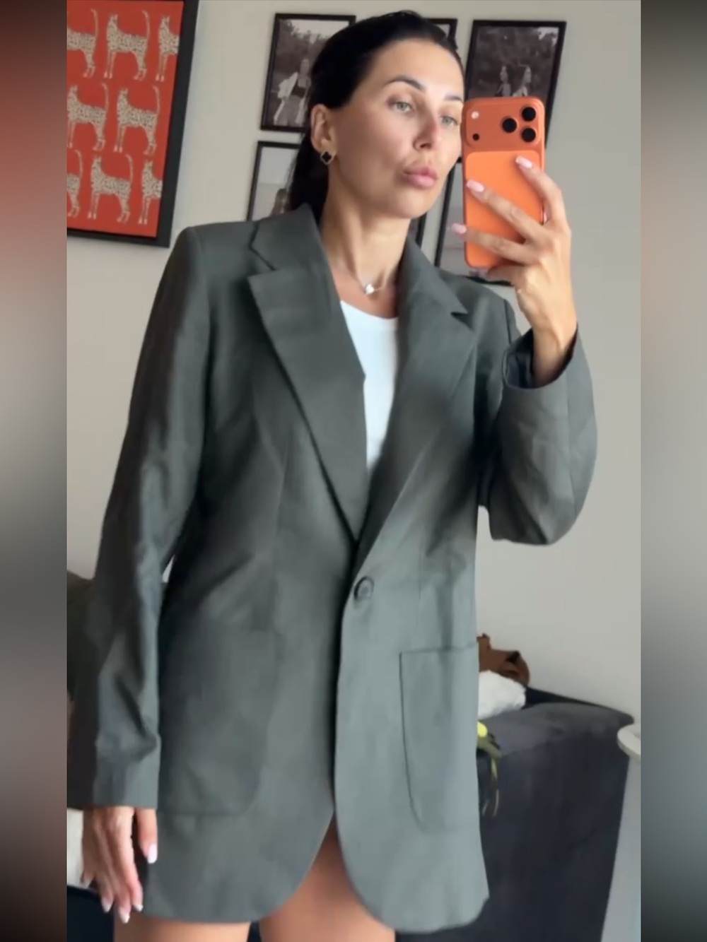 Tailored Olive Single-Button Women's Blazer Jacket